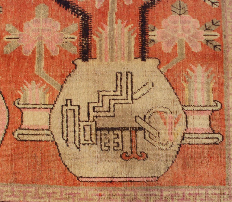 Antique Khotan Carpet, 4' x 7'6"