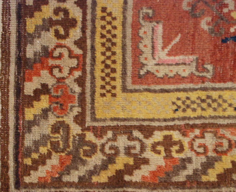 Antiker Samarkand-Teppich im Zustand „Hervorragend“ im Angebot in Chicago, IL