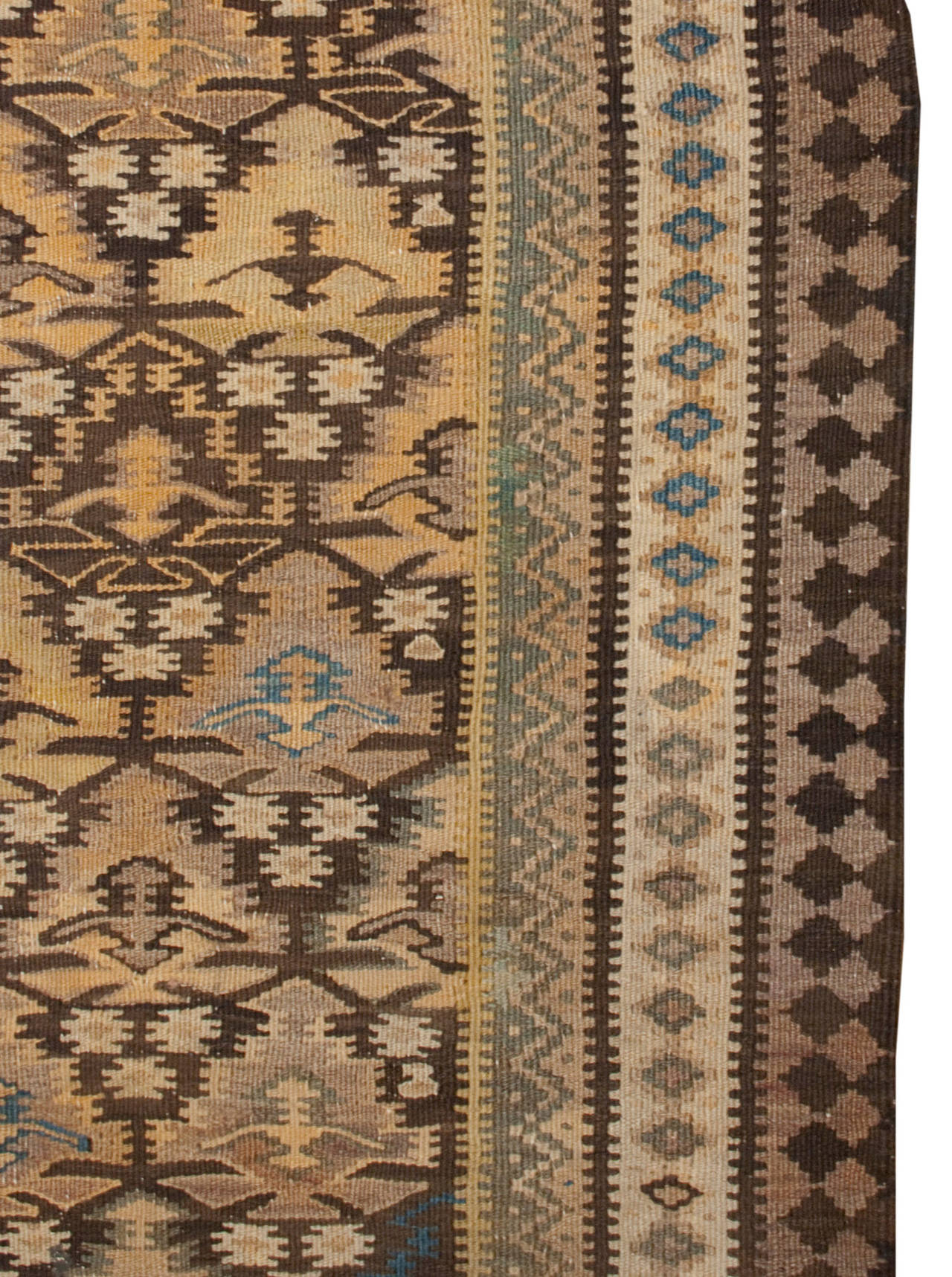 Asian Early 20th Century Qazvin Kilim Runner For Sale