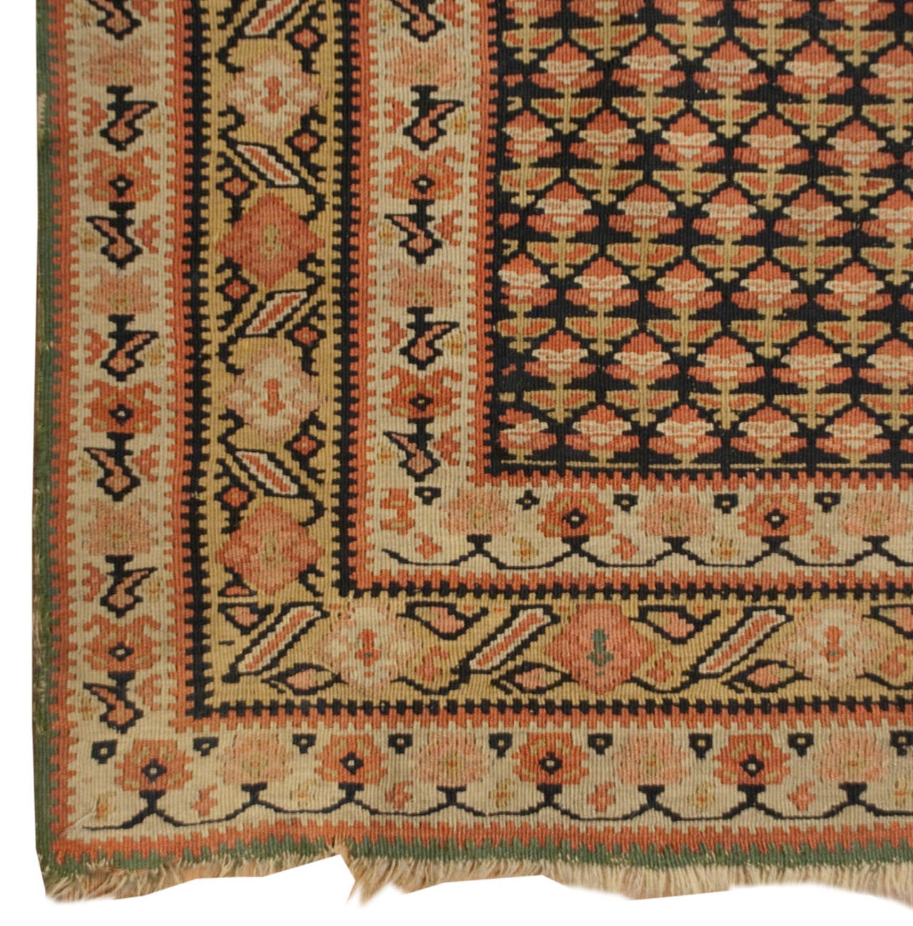 Vegetable Dyed Earl 20th Century Senneh Kilim Rug For Sale