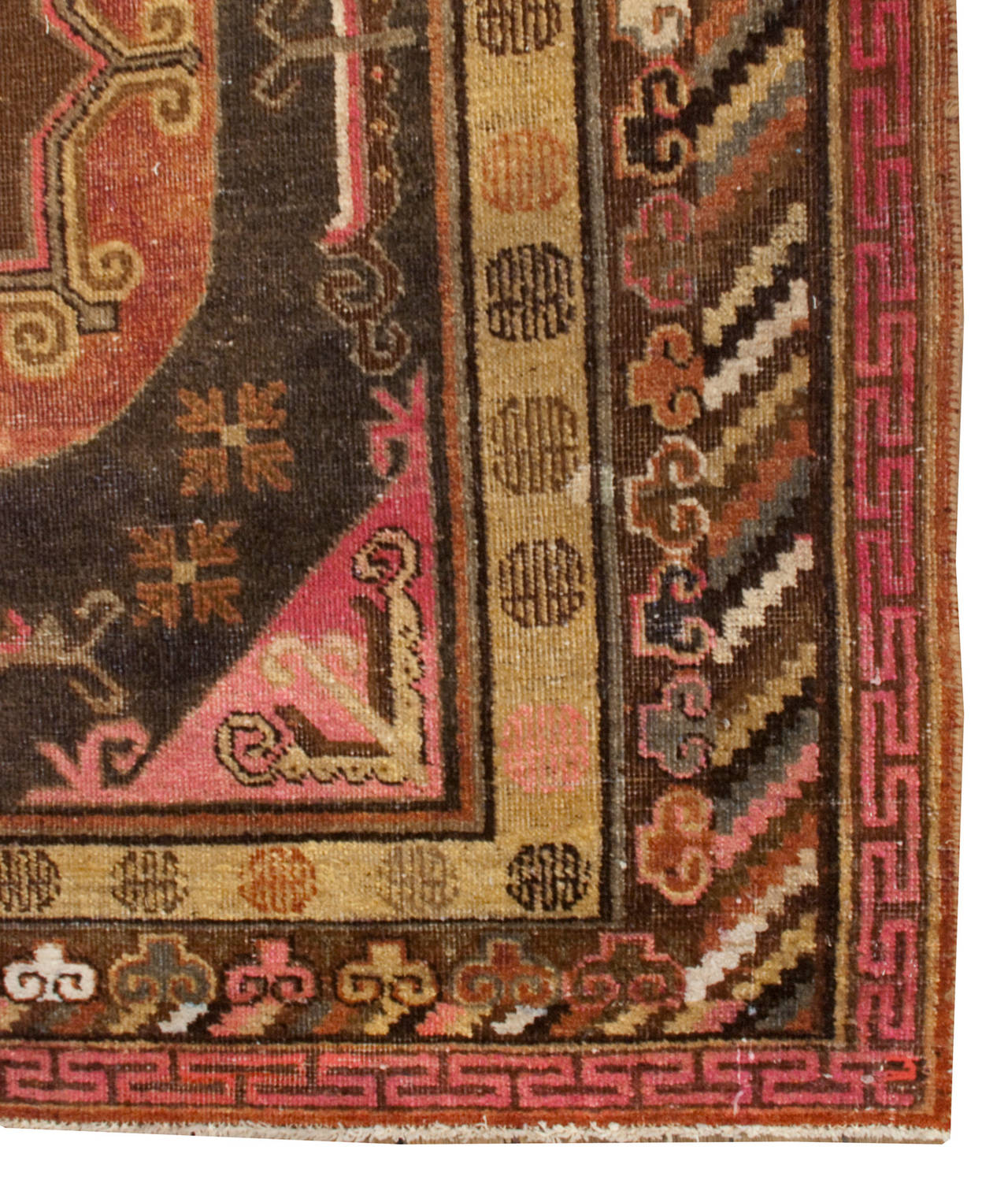 Vegetable Dyed Early 20th Century Khotan Rug For Sale