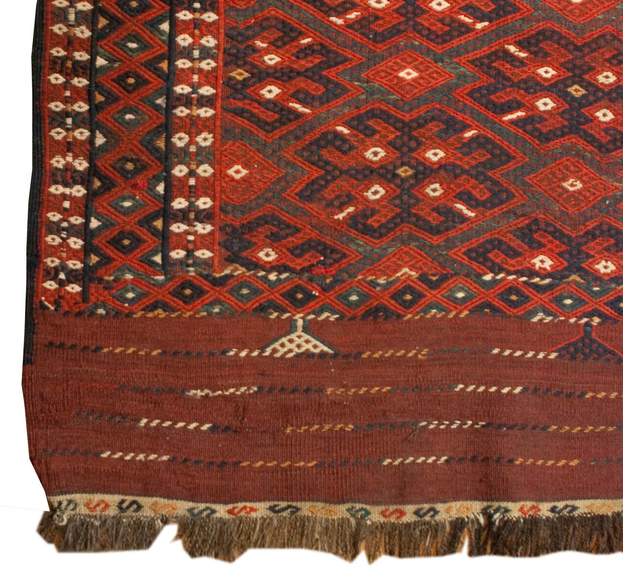 Vegetable Dyed Early 20th Century Sumak Rug For Sale