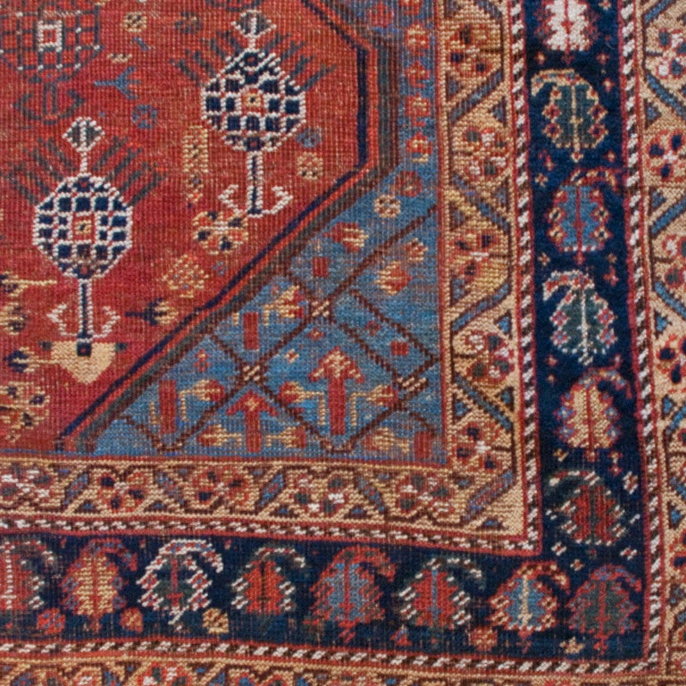 Persian 19th Century Ghashghaei Carpet For Sale