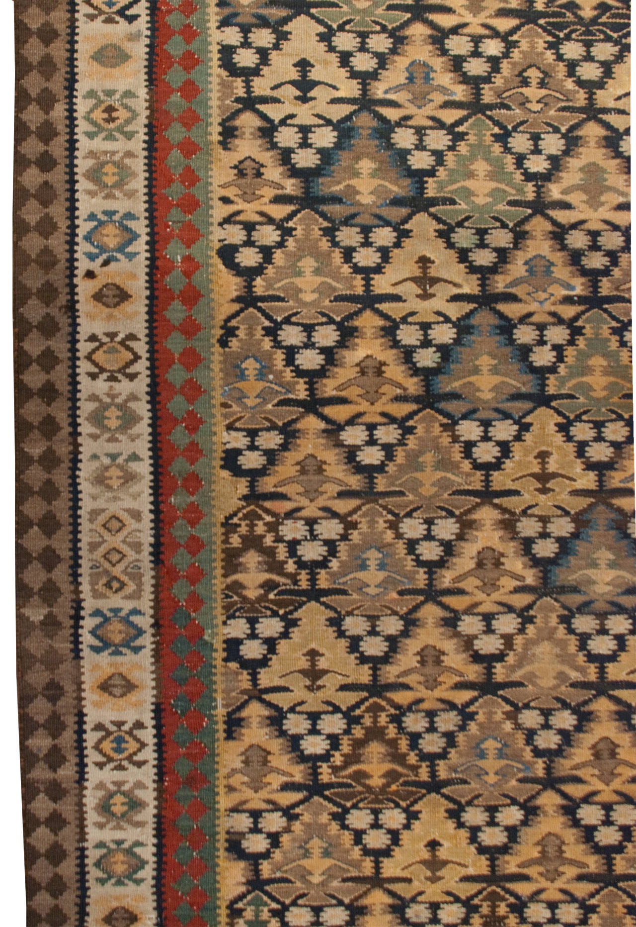 Early 20th Century Qazvin Kilim Runner