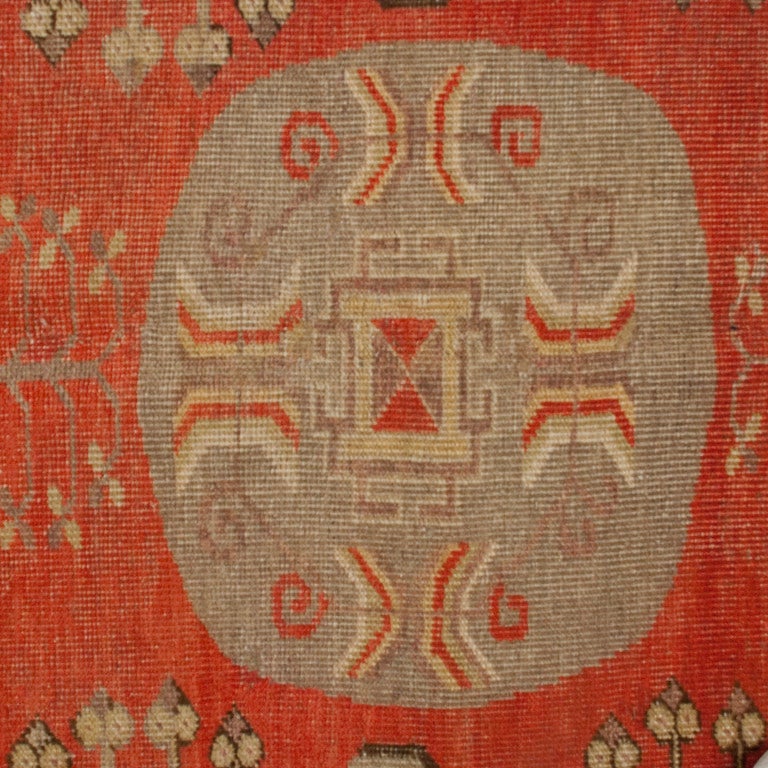 Turkestan Early 20th Century Central Asian Samarghand Carpet For Sale