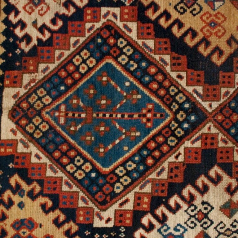 Vegetable Dyed 19th Century Karachoff Kazak Carpet For Sale