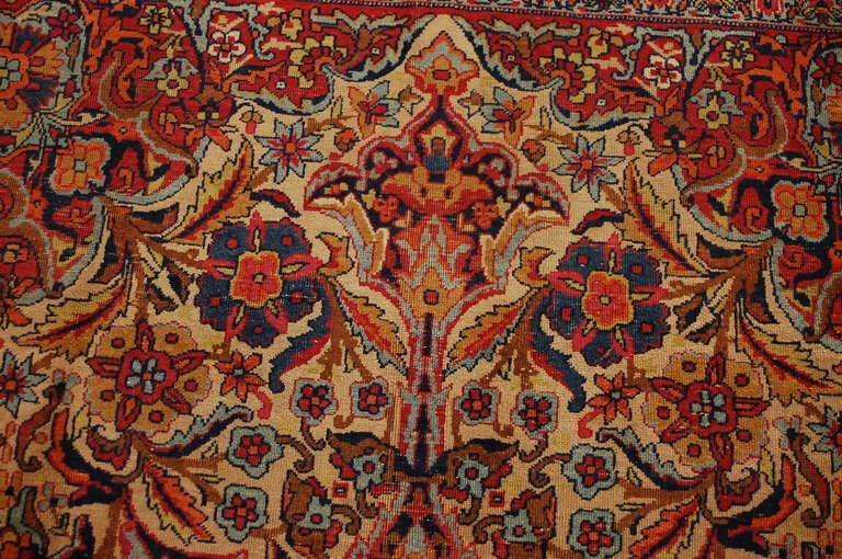 Persian 19th Century Lavar Kirman Rug For Sale