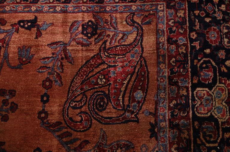 19th Century Persian Lavar Kirman Rug In Excellent Condition For Sale In Chicago, IL