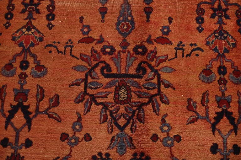 Wool 19th Century Persian Lavar Kirman Rug For Sale