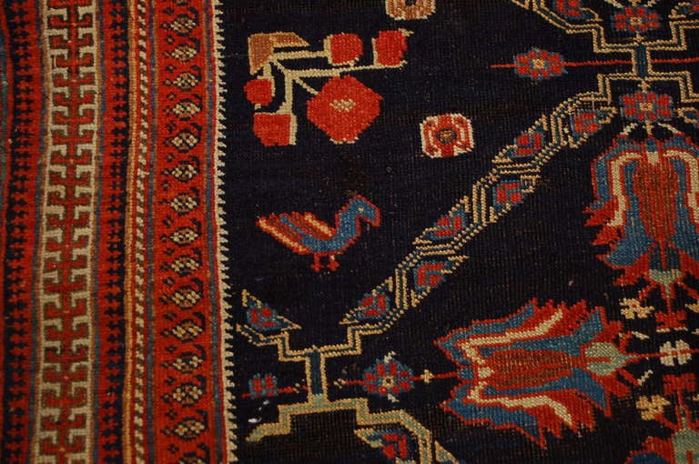19th Century Persian Afshar Rug In Excellent Condition In Chicago, IL