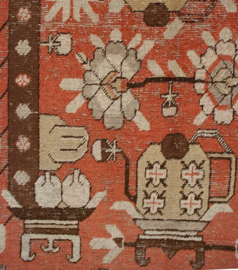 Early 20th Century Pictorial Khotan Rug