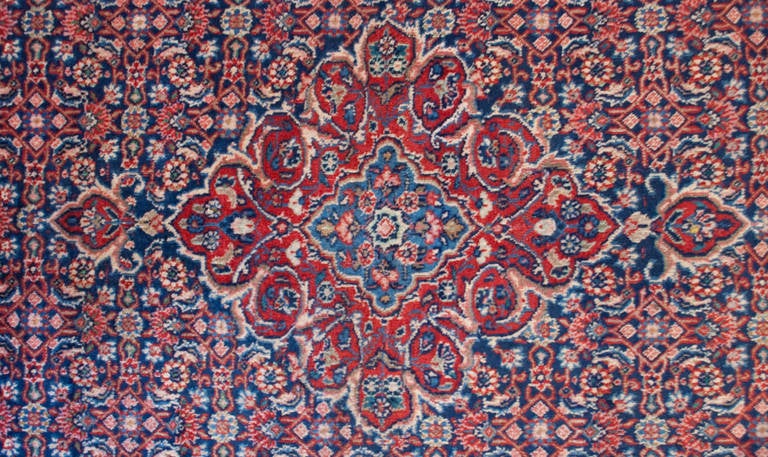 An amazing early 20th century Persian Tabriz rug with large central medallion amidst a field on intricately woven floral motifs, surrounded by an elaborate complementary floral border.