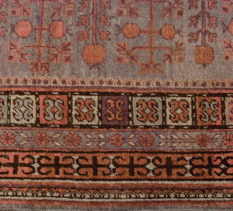 Antique Early 20th Century Samarkand Rug In Excellent Condition In Chicago, IL