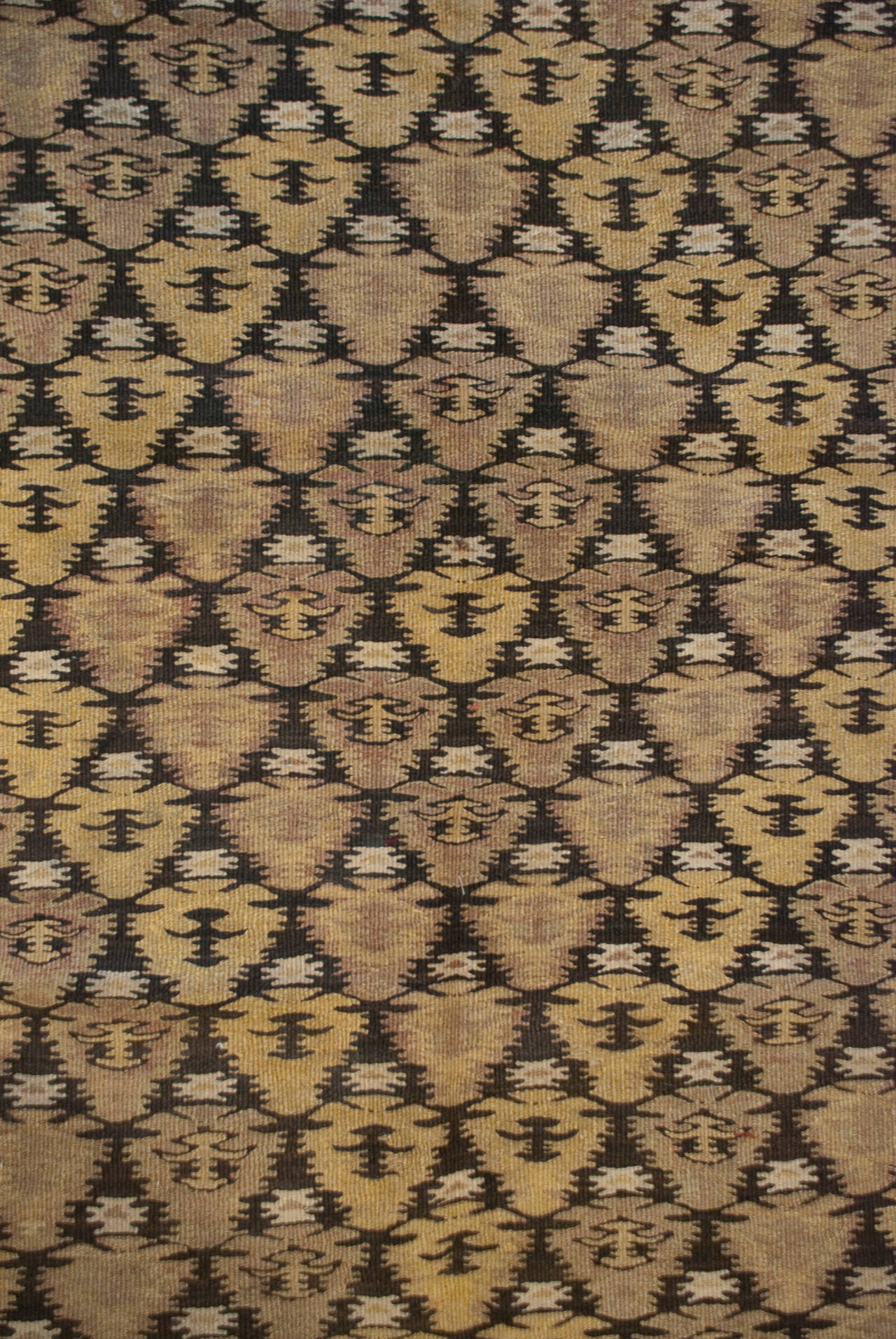An early 20th century Persian Qazvin Kilim runner with all-over tree-of-life pattern surrounded by a complementary geometric border.