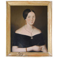 Austrian Biedermeier Painting of a Noblewoman