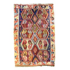 Antique 19th Century Anatolian Turkish Kilim, 4
 x 5
4"