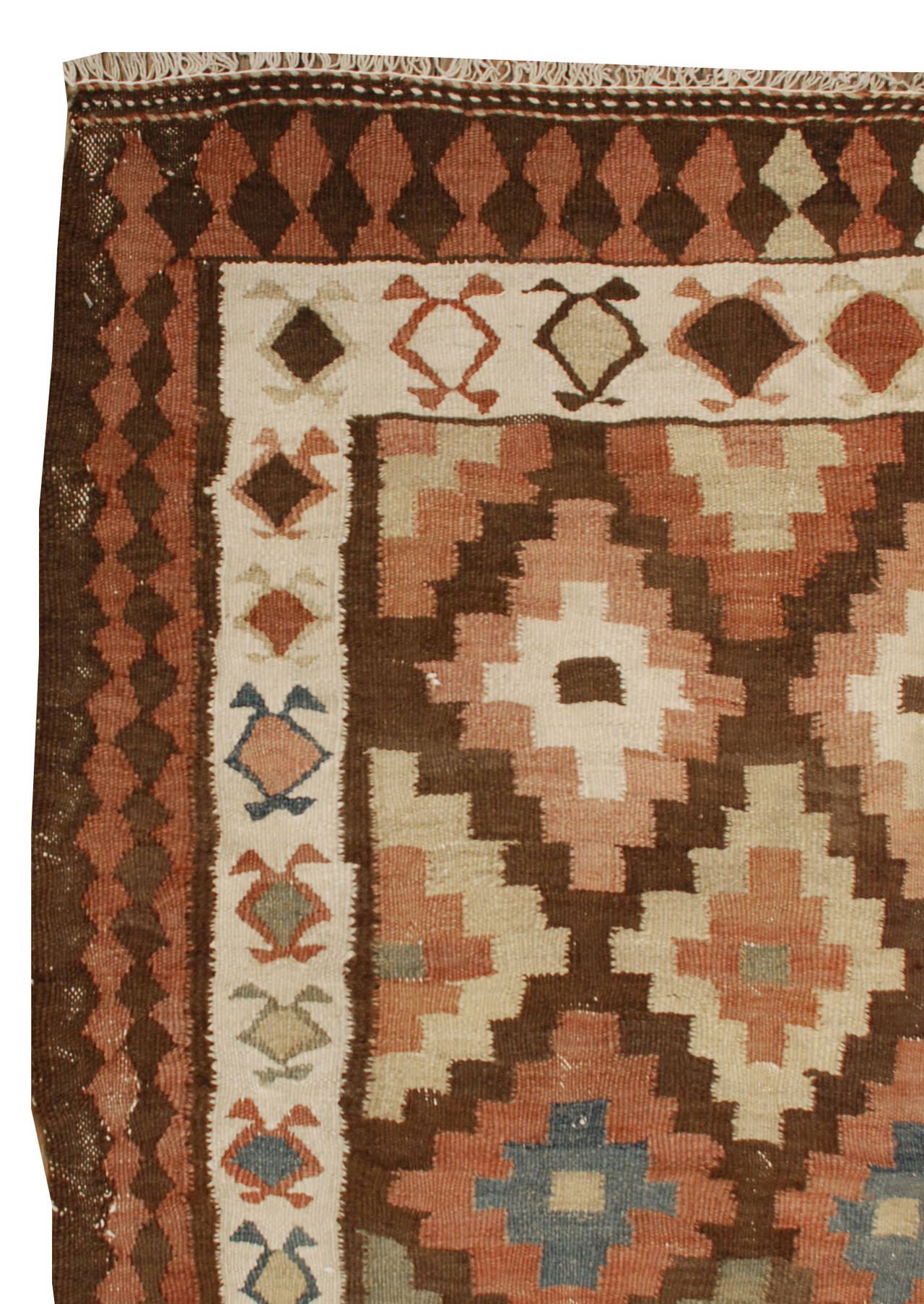 Vegetable Dyed Early 20th Century Shahsavan Kilim Runner