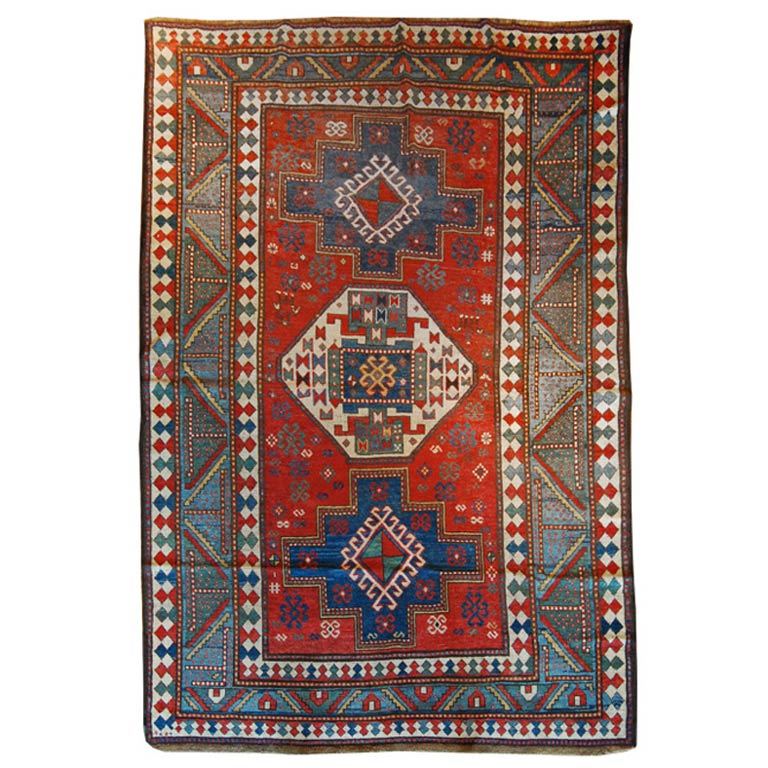 19th Century Kazak Carpet For Sale