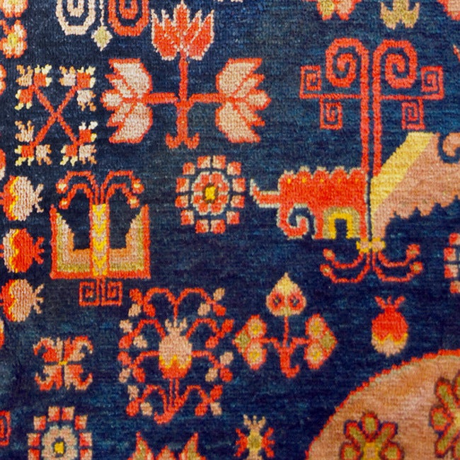 Turkestan 19th Century Central Asian Samarghand Carpet