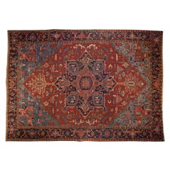 Antique Early 20th Century Heriz Carpet, 9' x 11'9"