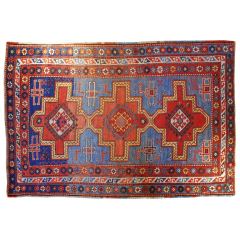 Antique 19th Century Kazak Carpet, 4'3" x 6'9"