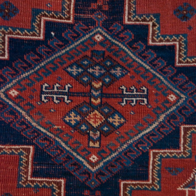 Vegetable Dyed 19th Century Afshar Ghashghaei Carpet