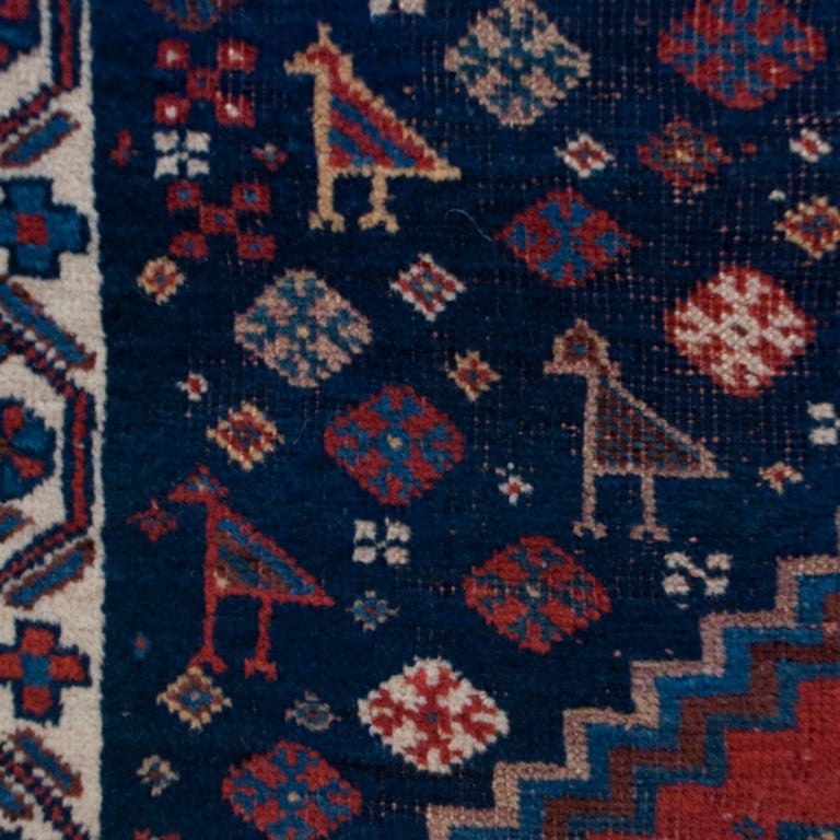 Wool 19th Century Afshar Ghashghaei Carpet