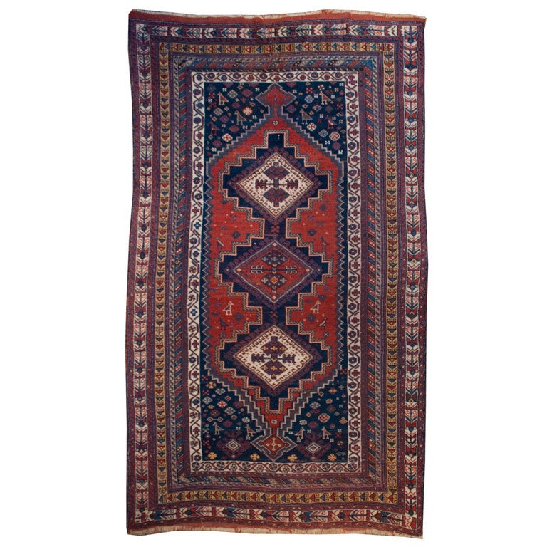 19th Century Afshar Ghashghaei Carpet