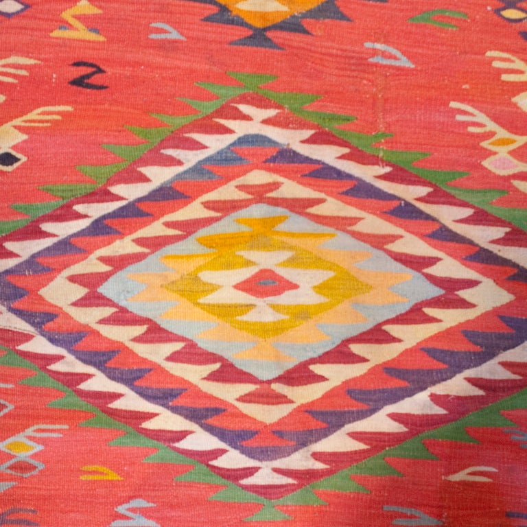 Early 20th Century Pirot Kilim Carpet, 8'5" x 9'8"