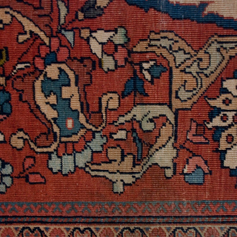 Wool 19th Century Saruk Farahan Carpet For Sale