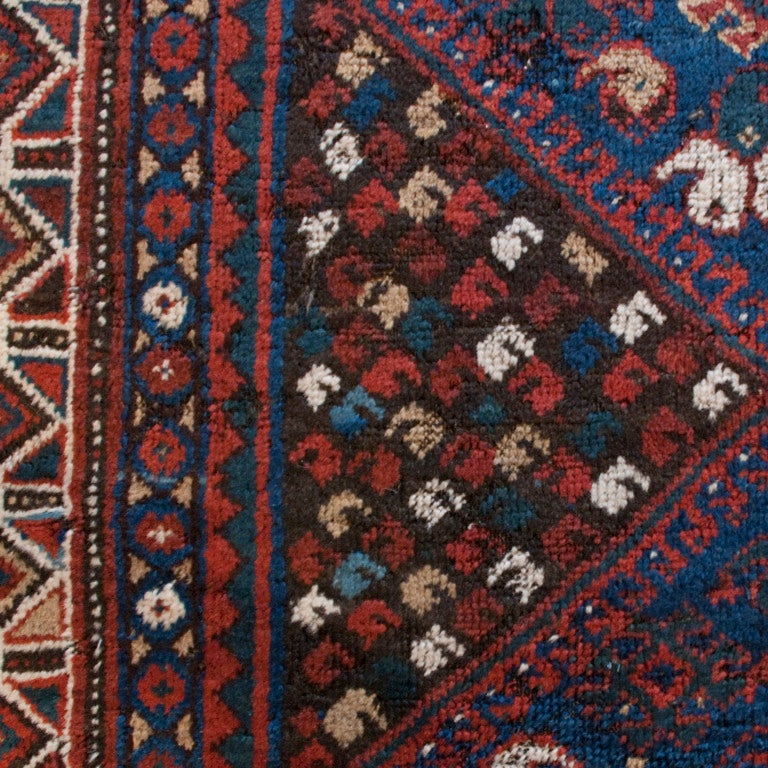 Vegetable Dyed Early 20th Century Ghashghaei Carpet For Sale