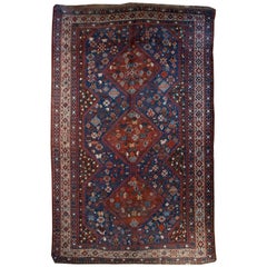 Antique Early 20th Century Ghashghaei Carpet