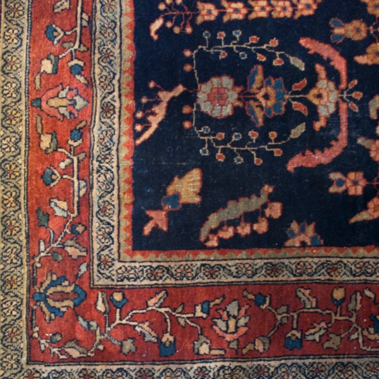 Vegetable Dyed 19th Century Saruk Mahajeran Carpet For Sale