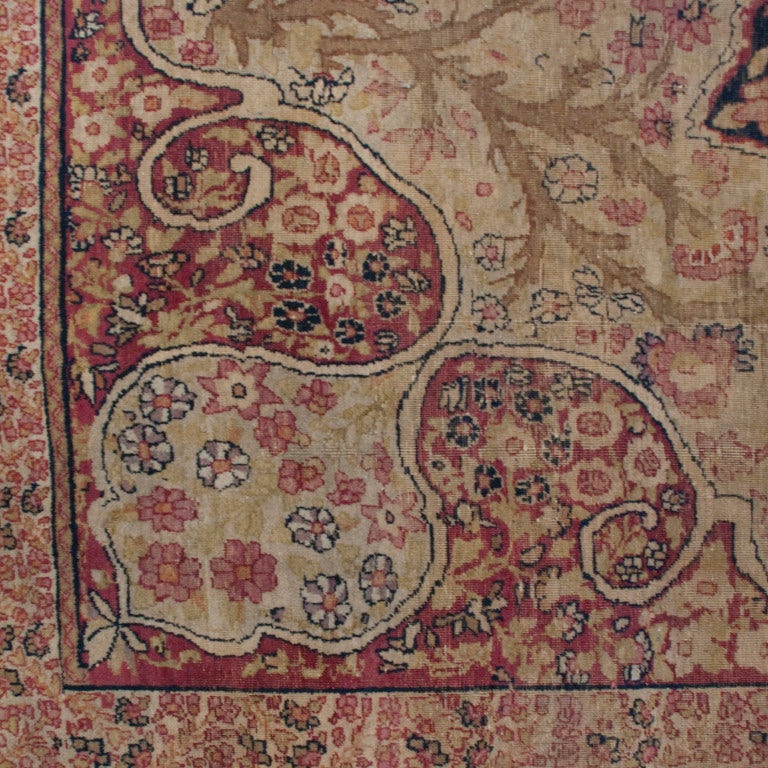 Vegetable Dyed 19th Century Kirmanshah Carpet For Sale