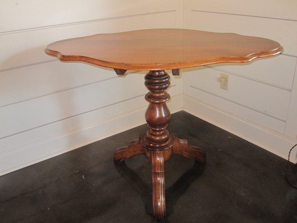 Walnut tilt top table