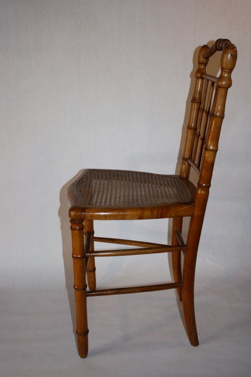 French Set of 4 Bamboo chairs For Sale