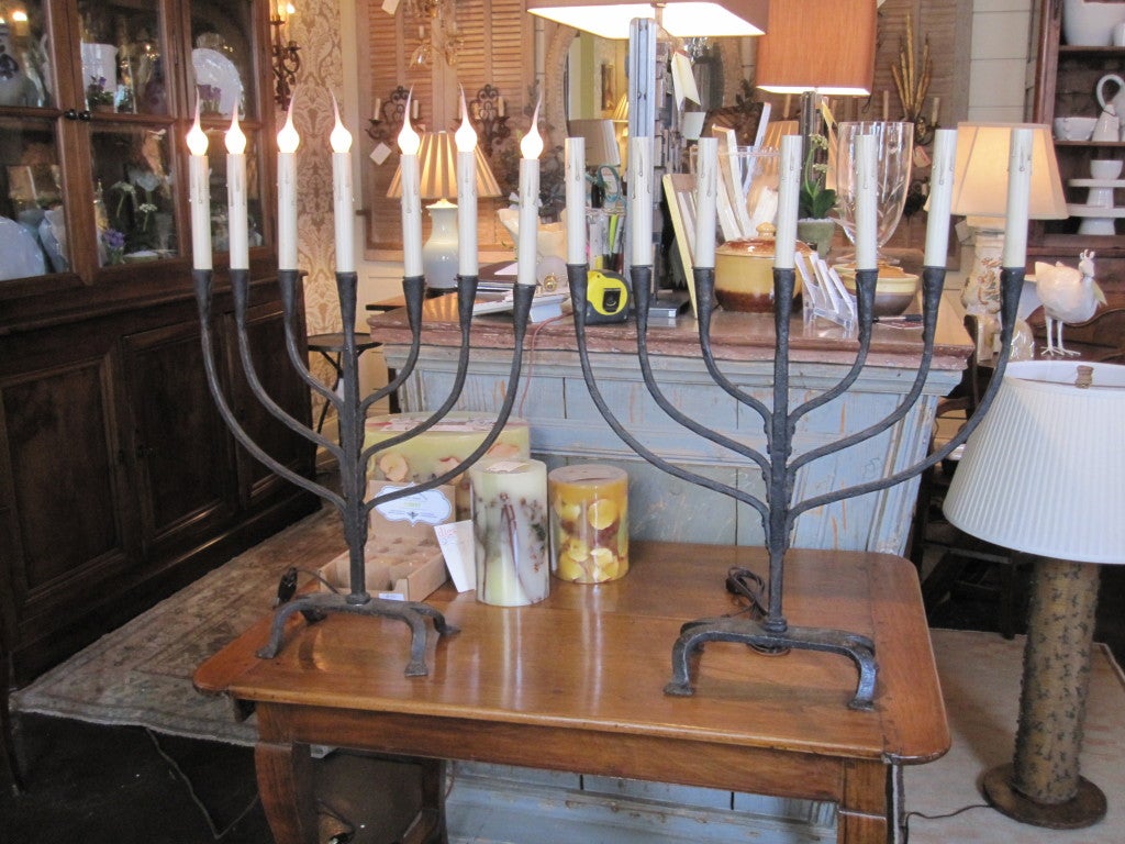 Antique French Menorah In Excellent Condition For Sale In Nashville, TN