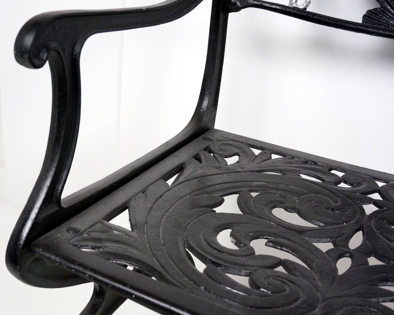 Cast Aluminium Garden Settee with Seahorse and Shell Motif, Molla, 1950s 1