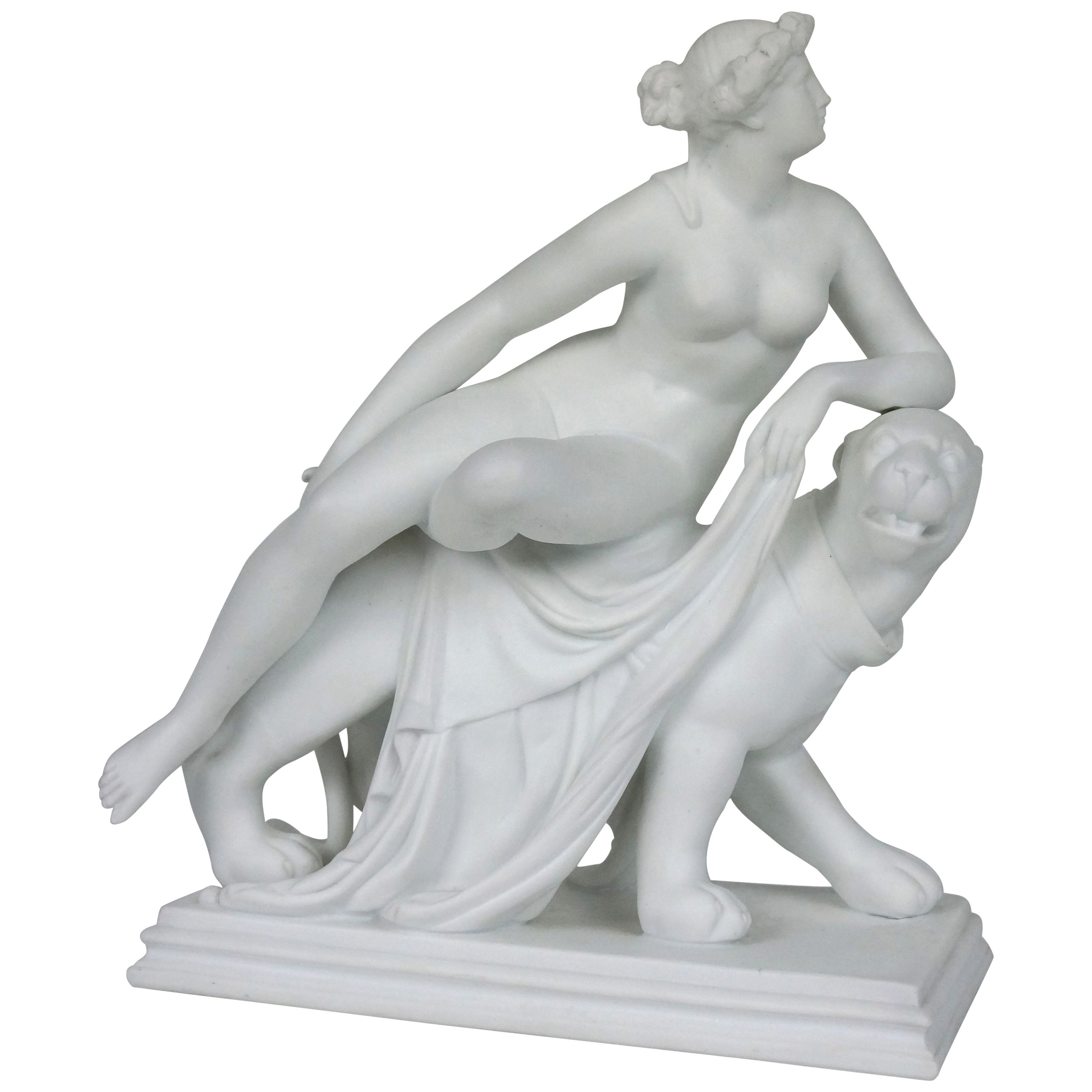 Parian-Ware Figurine Titled "Ariadne on a Panther, " Minton & Co., England