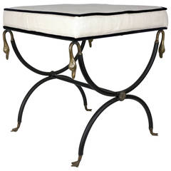 Hollywood Regency Style Curule Stool in the Style of Maison Jansen, 1950s-1960s