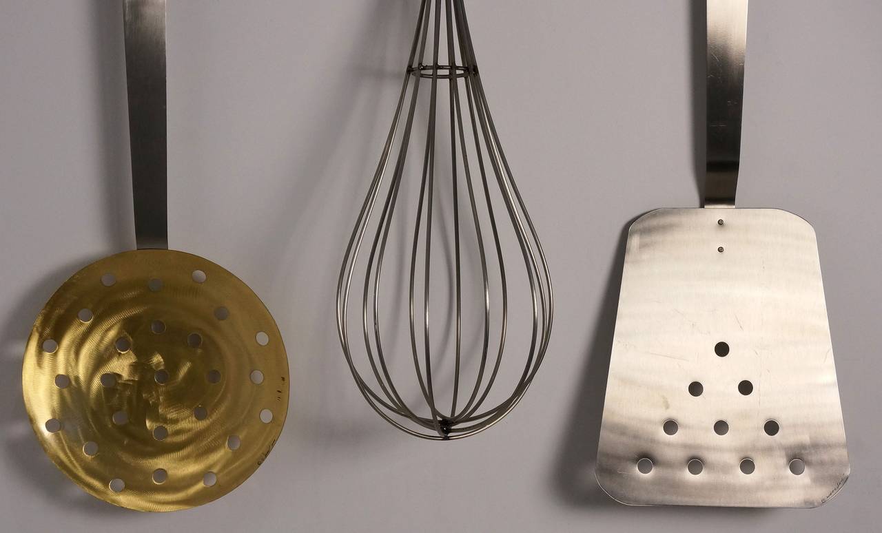 Set of Three Kitchen Utensils Sculptures, MidCentury Modern, Curtis C