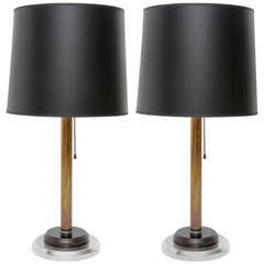 Pair of Art Deco Machine Age Lamps