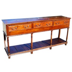 Antique Large English or Welsh oak dresser base or cupboard