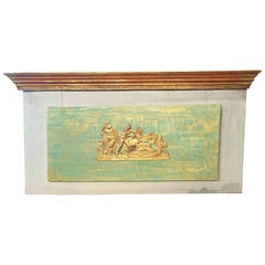 Painted And Gilt Trumeau Panel Or Architectural Paneling  Fragment