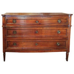 Italian or French Walnut Commode in Louis XVI Transitional to Directoire