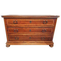 Italian Walnut Inlaid Chest In The Baroque Style
