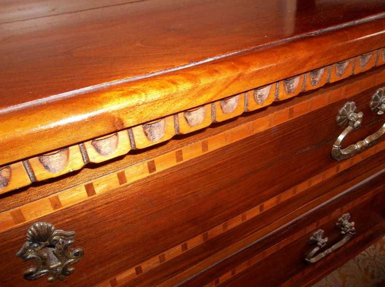 Italian Walnut Inlaid Chest In The Baroque Style In Good Condition In Nashville, TN