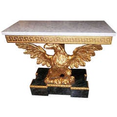 Antique Carved Giltwood George III Styled Eagle Console Table