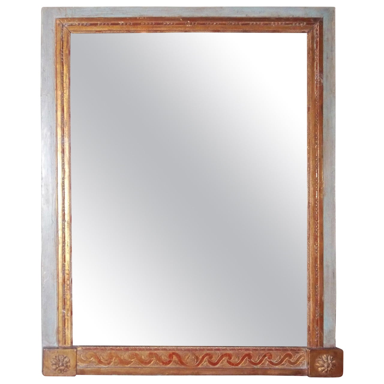 Louis XVI Style Mirror with Giltwood Trim