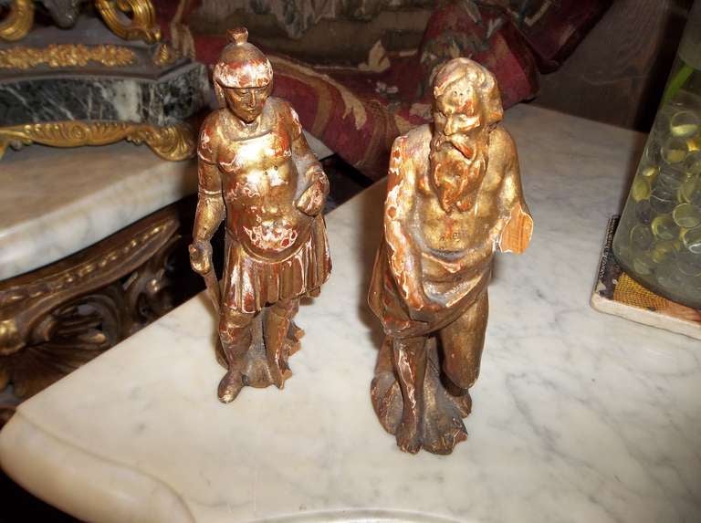 Carved Giltwood Grand Tour Classical Figures 1